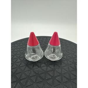 Vintage Retro Pink Stoha Western Germany Triangle Glass Salt and Pepper Shakers